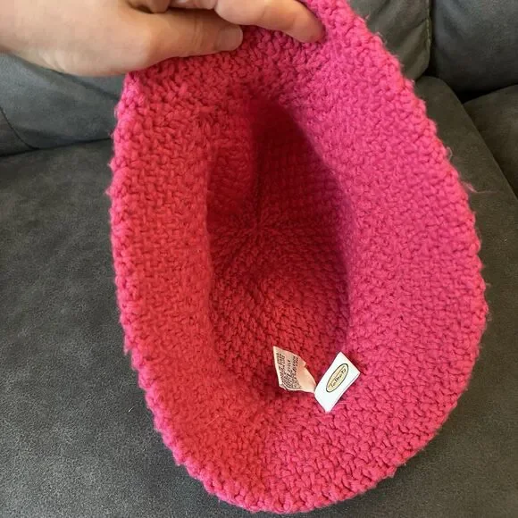 Vtg Talbots Womens Knit Wool Blend Pink Hat - Picture 10 of 13